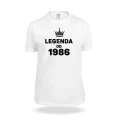 Biała koszulka z napisem Legenda od 1986 na urodziny