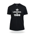 Czarna koszulka z napisem Legenda od 1986 na urodziny