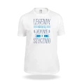 Biała koszulka z napisem Legendy rodzą się tylko w styczniu