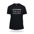 Czarna koszulka z nadrukiem Nie potrzebuję Google moja żona wie wszystko
