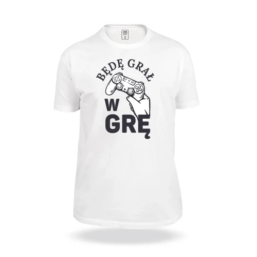 biala-koszulka-z-nadrukiem-bede-gral-w-gre-dla-gracza