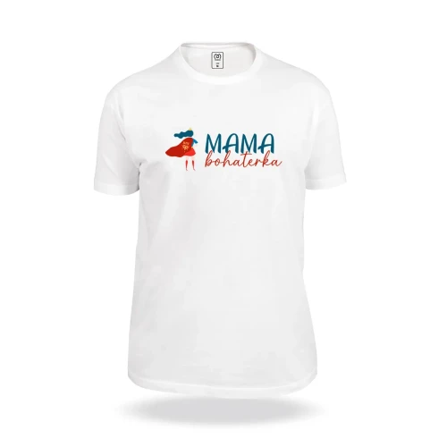biala-koszulka-z-nadrukiem-mama-bohaterka