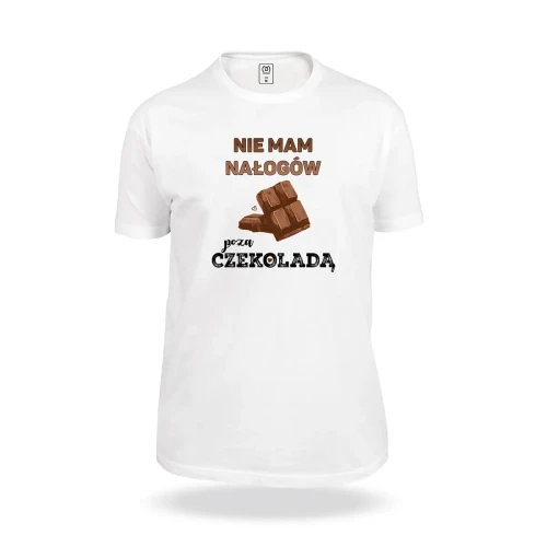 biala-koszulka-z-nadrukiem-nie-mam-nalogow-poza-czekolada