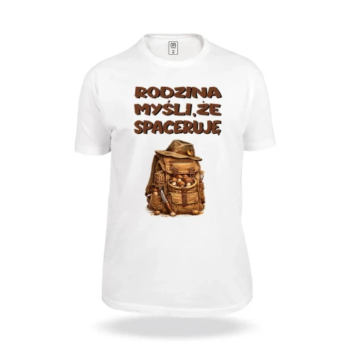 biala-koszulka-z-nadrukiem-rodzina-mysli-ze-spaceruje-dla-grzybiarza